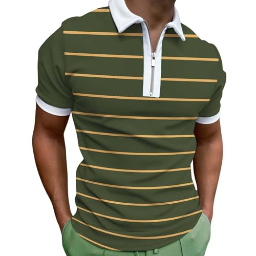 Polo con cremallera para hombre, manga corta, transpirable, camiseta de verano, polo para hombre, corte regular, camiseta de ocio, polo para hombre, camisas deportivas, Ag #2, XL