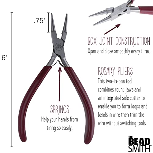 The Beadsmith Rosary Pliers, Casual Comfort Series, 6 inches (152mm), Polished Steel Head - Image 4