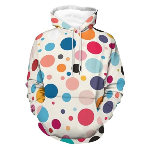 Colorful Polka Dot Adult Hoodies Long Sleeve Shirts Sweatshirt Casual Pullover Hooded for Women Men