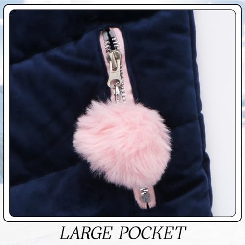 Winter Kids Girls Fur Collar Hooded Long Coat Fleece Puffer Jacket Parka Clothes4