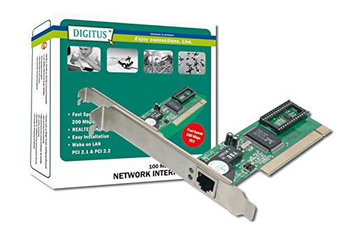 DIGITUS Carte d'E/S - PCI - RJ45 Carte réseau - 1 port - Fast Ethernet - Chipset Realtek RTL8139D