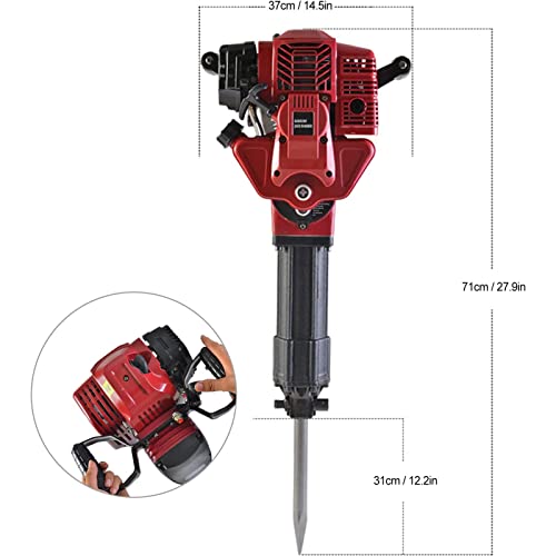 LPYGOA Benzin-Abbruchhammer, Betonbrecher Mit Vibrationsgedämpftem Griff, 1900-W-Schlaghammer, Spitz- Und Flachmeißel… – Bild 6