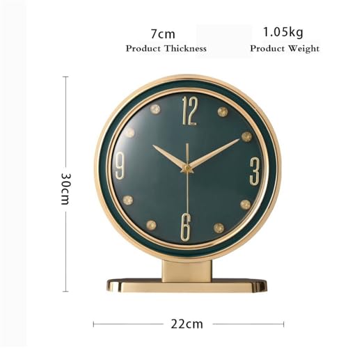 Reloj de sobremesa de lujo en metal blanco y diseño artístico 3