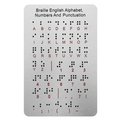 BESTonZON Tablero De Aprendizaje Braille con Puntos En Relieve para Números Y Puntuación Herramienta Educativa para Niños Ciegos Placa Base Braille para Principiantes 7.48X4.92 Pulgadas