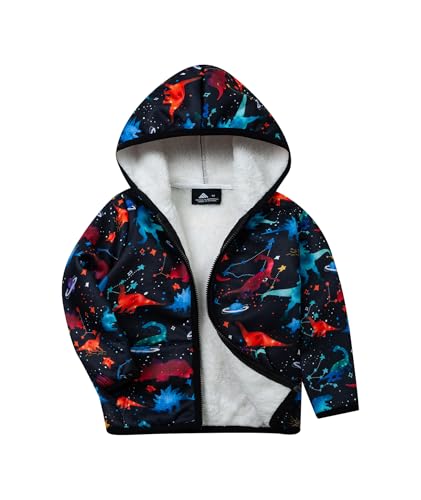 Image of V VALANCH Toddler Fleece Jacket Boys Girls Zip Up Hoodie Sweatshirt | Full Fleece Lining Throughout, Thick Warm, Cartoon, for Casual, School, Outerwear, Winter