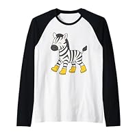 Cute Zebra in Rain Boots Safari Animal Lover Raglan Baseball Tee