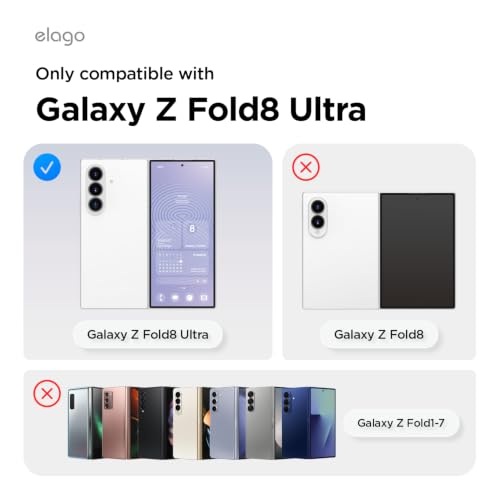 Image of elago Clear Case for Samsung Galaxy Z Fold 8 Ultra Case | Premium PC, Shockproof Bumper, Protective Cover, Precise Camera Cutouts, Sleek and Light Design (Clear)