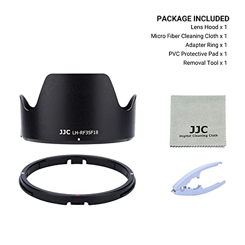 Image of JJC LH-RF35F18 Len Hood for RF 35mm F1.8 Macro is STM on EOS R6 R5 RP R Camera, Reversible Lens Shade, Compatible with 52mm Filters and 52mm Lens Cap