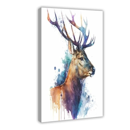 Peinture cerfs aquarelle pour une ambiance poetique et sereine
