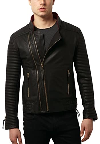 Image of SKADO Genuine Leather Jacket Men Real Leather Jacket Biker Soft Lambskin SlimFit