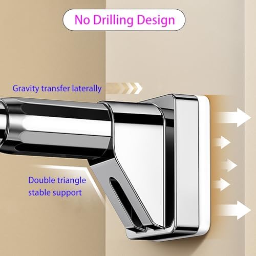 Adjustable Tension Rod for Hanging Clothes & Curtains, Retractable Stainless Steel Closet Rod Extender, No-Drill Drying Bar for Bathroom, 0.5m - 4m Length