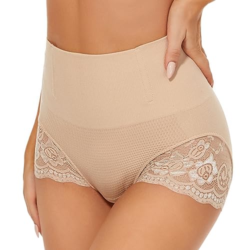 SURE YOU LIKE Shapewear Damen Miederhose Bauchweg Figurformender Body Shaper Shapewear Miederslip Unterwäsche für Damen,Beige,Tag XL Size EU(48)