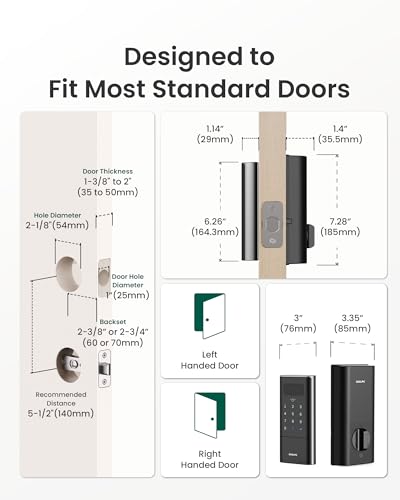DESLOC Palm Vein Smart Lock, K140Plus Rechargeable WiFi Keypad Deadbolt - image 6