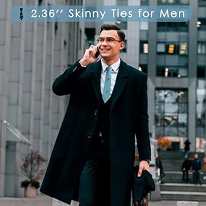 Mantieqingway Mens Tie 2.36'' Cotton Necktie Skinny Ties for Men for Wedding, Business, Missions, Party, Valentine's Day - Image 7