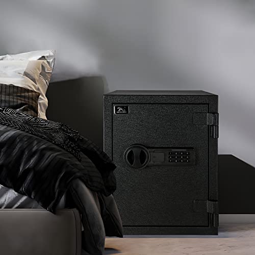 TIGERKING Fireproof Safe,1.24 Cubic Feet Small Steel Money Safe Box Home Safes with Digital Lock for Home and Office