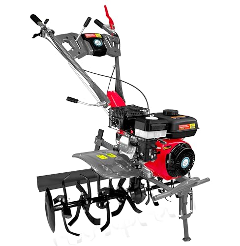 Image of DVI 7HP 4 Stroke Power Weeder with AIR Cooled Petrol Engine Suitable for Farm & Agriculture | Used for Weeding in All Types of Crops with High Carbon Metal Blades. (with Leveler Attachment)