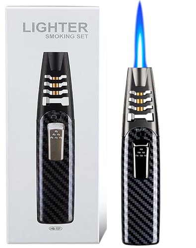 Enthowother Fire Blaze Electric Lighter - Camping Outdoor Windproof Straight Flame Lighter, Powerful Adjustable Flame Dual-Arc Torch Lighter (Gray-a) -  10-16