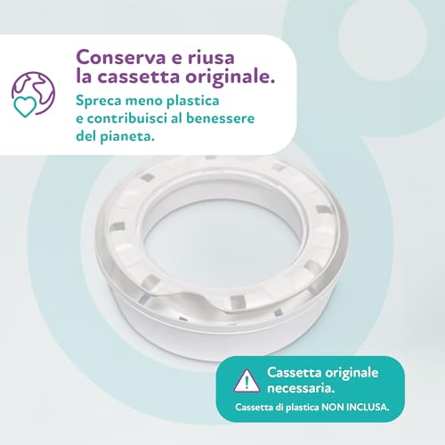 Saclò | Recarga para Contenedor de Pañales, Compatibles con Tommee Tippee, 8 Recargas de 6 m, Hasta 280 Pañales por Recarga, Lavanda, Resistente y Antiolor - imagen 6