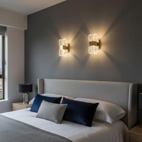 Image of Lyse Decor Wall Lights for Home Decoration LED Wall Light with 3 Color Modes, Easy Installation, Ideal for Modern Interiors, Bedroom, Living Room, Hallway, Office (2, WL77)