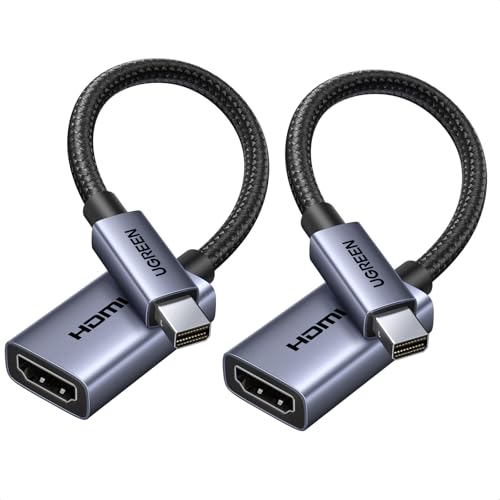 UGREEN 4K 30Hz Mini DisplayPort a HDMI Adaptador Thunderbolt 1/2 Unidireccional Convertidor Mini DP a HDMI 2K 60Hz 1080P 120Hz Compatible con Mac Mini MacBook Air Pro Monitor HDTV Proyector (1 Pieza)