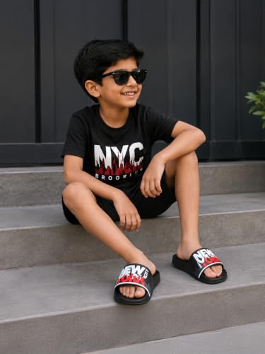 Image of URJO Kids's Sliders /Slippers Lightweight Super Flexible Arch Support Durable Anti Skid & Stylish Dailywear Sliders /Slippers for Boy's & Girl's