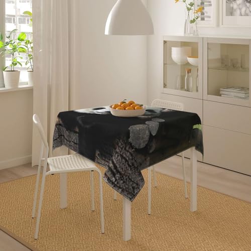 Nappe carrée panda 152x152 cm imperméable pour table à manger - 4