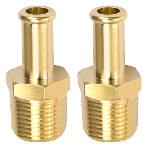 Image of 65380 Fuel Hose Fittings for Holley 12-289-11 and 350 SBC Fuel Pump for Holley 12-803 Bypass Pressure Regulator for Ford Mustang 289 3 /8 Inch NPT to 3 /8 Inch Barb