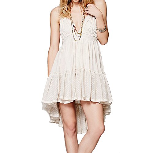 VERGOODR Women's Summer Boho Bohemian Deep V Neck Sexy Patchwork Mini Short Backless Beach Dressess3