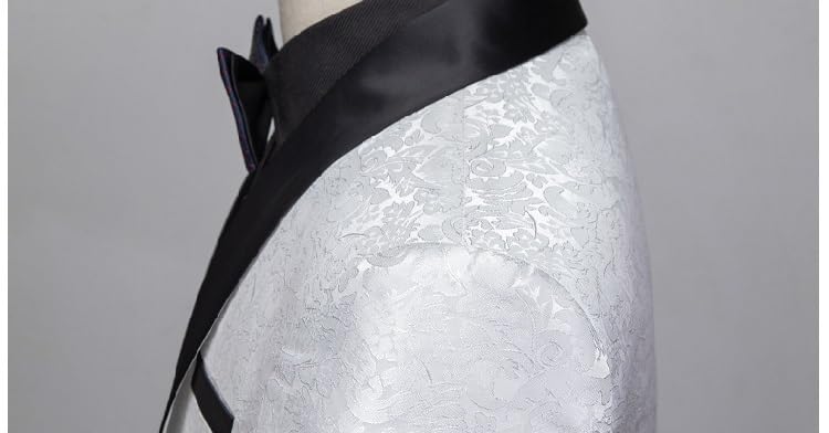 Slim Fit Men’s 3 Piece Suit Set Pants Vest Business Formal Tuxedo for Wedding Groom Party Prom Dress Suit(White,XX-Large)2