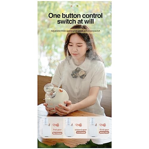 TsoLay Tragbarer Mini-Klimaanlagenventilator für Büro und Zuhause, Kühlventilator C, Rosa, Weiß – Bild 6