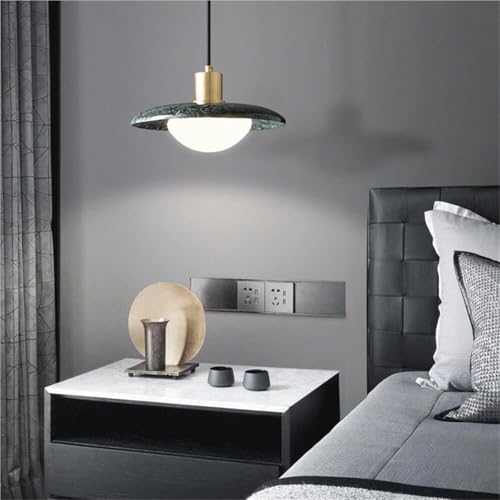 Plafonnier en marbre véritable et douille E27 au design industriel chic - 2