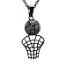 Produktbild THj Basketball Hoop Cremation Schmuck für Asche Edelstahl Anhänger Medaillon Andenken Memorial Urne Halskette für Frauen Männer-Black_Neckalce_Box_Funnel