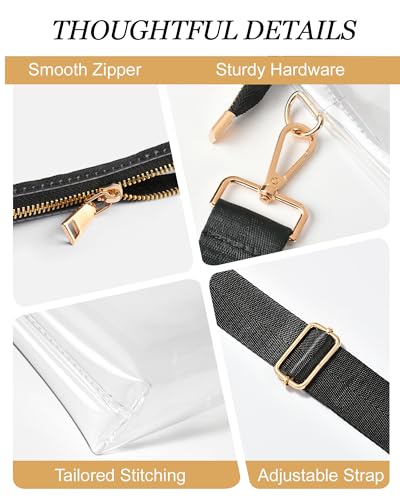 Image of Clear Purse for Women - Stadium Approved Crossbody Bag, Small Stadium Bag for Concerts & Sports Events
