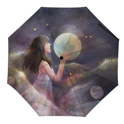 Parapluie pliant automatique compact Elan Blanc contre la pluie