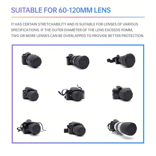 Tapa de lente universal de silicona para cámaras DSLR y mirrorless, impermeable y a prueba de polvo, compatible con lentes de 60 a 120mm miniatura 4
