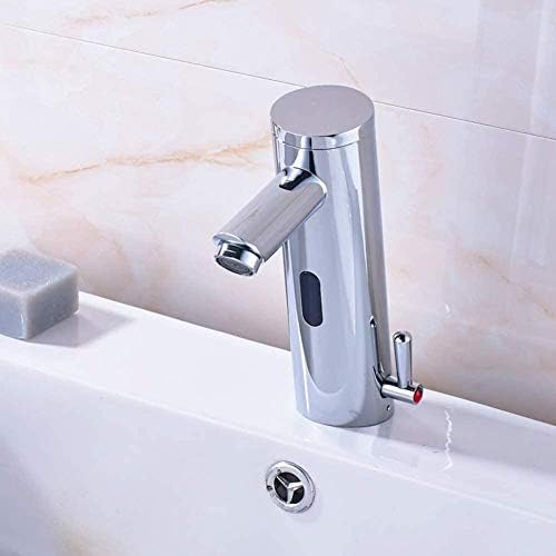 Mélangeur chaud-froid à capteur automatique en chrome poli pour évier et salle de bain
