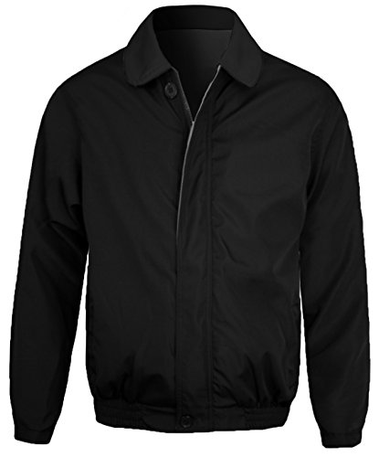 Guytalk Men's Wind and Water Resistant Windbreaker Zipper Closure Golf Jacket Medium Black