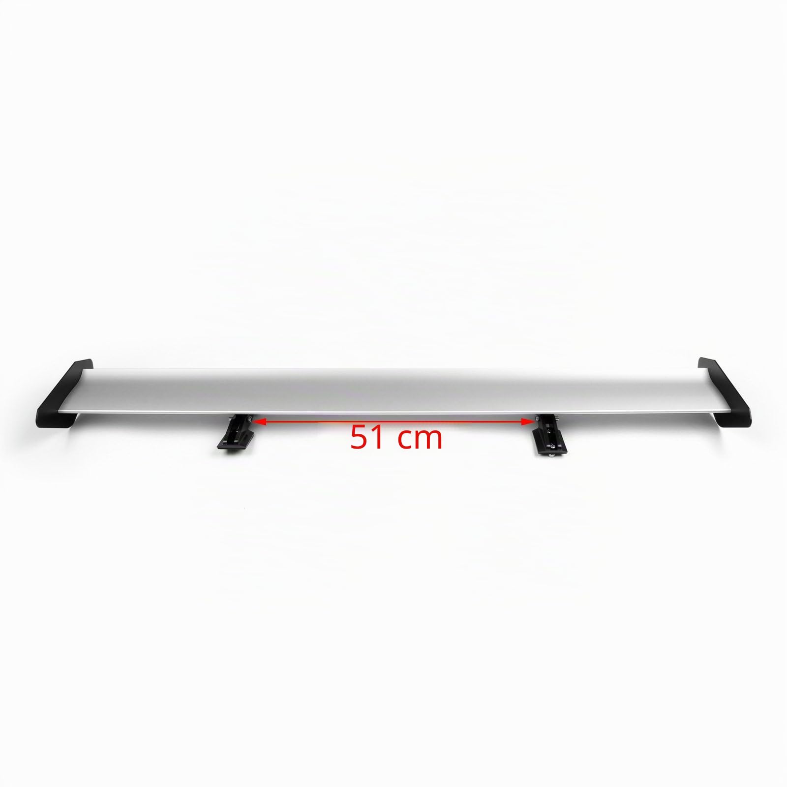 Topteng alerón de coche, alerón universal ajustable de aluminio para escotilla GT para parte trasera de maletero, plateado 13#