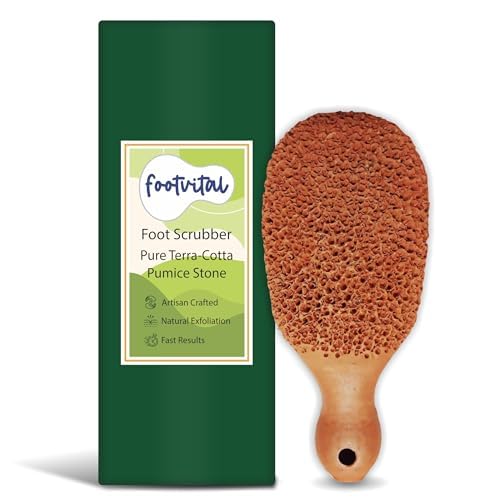 Footvital Pumice Stone for Feet, Foot Exfoliator Scrubber, Callus Remover, Made of Natural Terra-Cotta, Exfoliates & Smooths Rough Skin (Pack of 2) 4