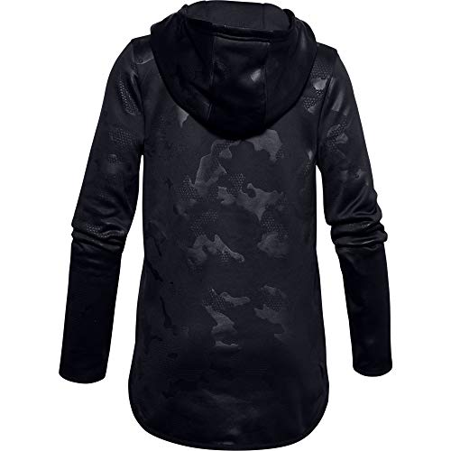 Under Armour Girls' Armour Fleece Big Logo Printed Hoodie , Black (001)/White , Youth Medium #TOP1