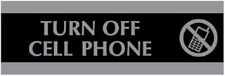 U.S. Stamp & Sign Century Turn Off Cell Phone Sign -"Turn Off Cell Phone" Preprinted - 9" Width x 3" Height - Black