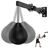 Punchingball, Boxbirne Hängend, Boxball für Speed Training, Punching Ball für Reflexe (Schwarz)