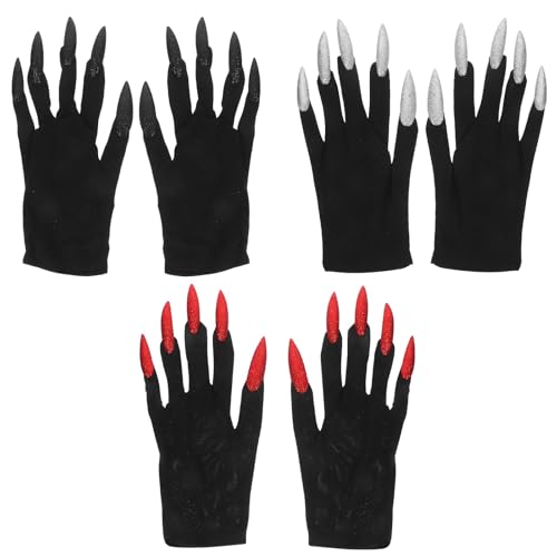 Guantes de Garra de Gato Largos para Disfraz de Halloween Cómodos que No Aplastan las Uñas