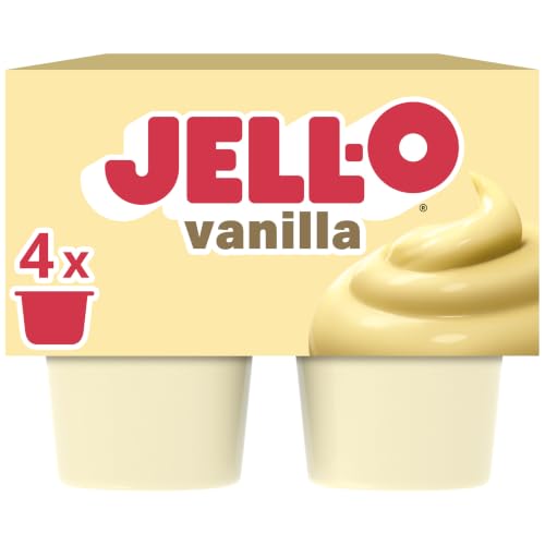 Jell-O Original Vanilla Ready-To-Eat Pudding Cups Snack, 4 Ct Cups