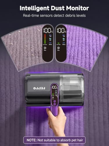 Image of FEPPO Cordless Mattress Vacuum Cleaner, 18Kpa Strong Suction Bed Vacuum