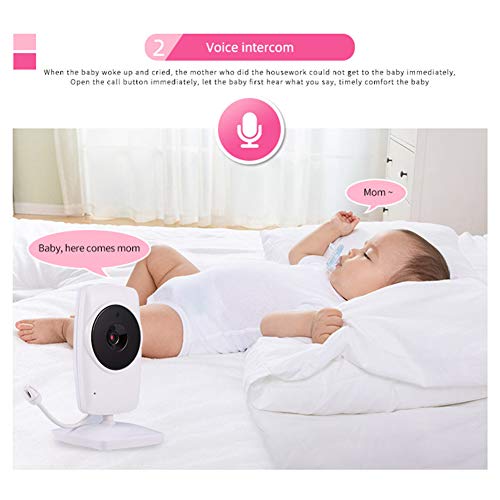 Baby Monitor, Video Baby Monitor Wireless Night Vision Dual View Video, Newborn Baby Monitor with Zoomable Night Vision Digital Color Camera, Two-Way Audio, Lullabies (3.2 inch)
