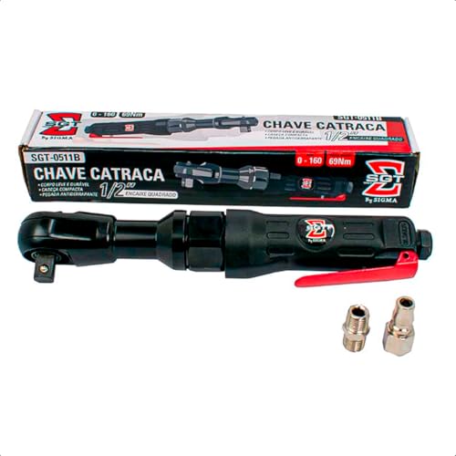 Chave Catraca Pneumática SGT-0511B 1/2' – Reversível, Leve e Resistente para Oficinas e Manutenções - Sigma Tools