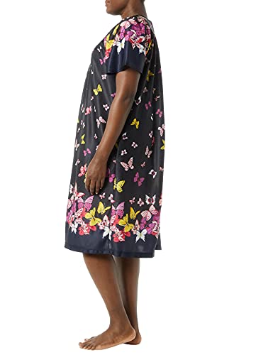 Image of AmeriMark Casual Women's Patio Muumuu House Dress Loose Comfortable Short Sleeve Sun Dress Lounger Gown Sleepwear for Ladies