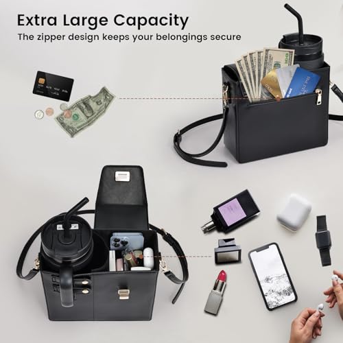 Outdoor Portable Crossbody Water Cup Purse Bag Water Bottle Carrier Bag with Phone Pocket Tumbler Carrier with Strap3