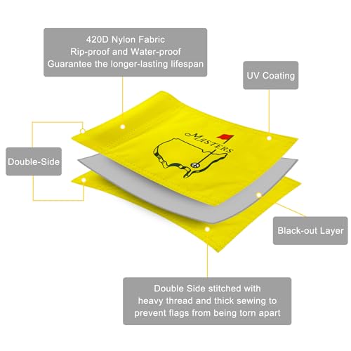 image for CoGolfing Augusta National Golf Flag Mini, 8x6 Inch, Double-Sided Silk